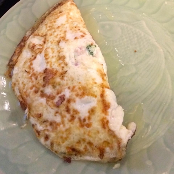 Spicy Spinach and Ham Egg White Omelet