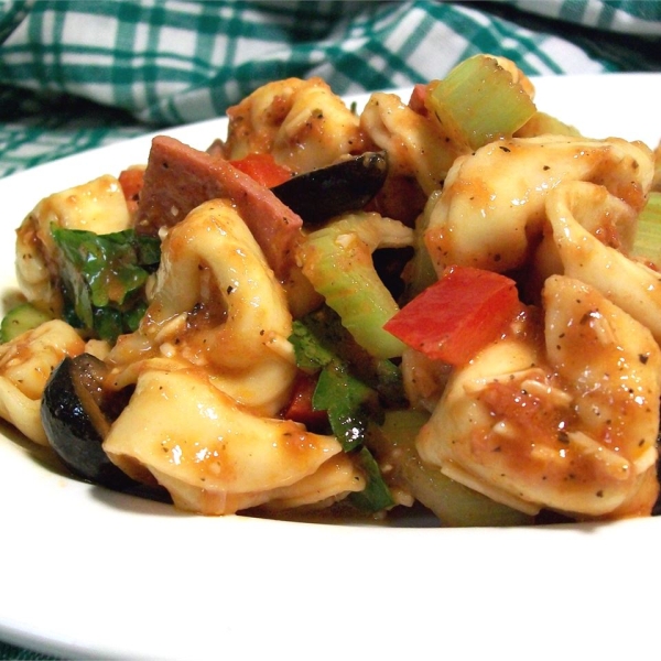 Tortellini Salad with Grilled Tomato Vinaigrette