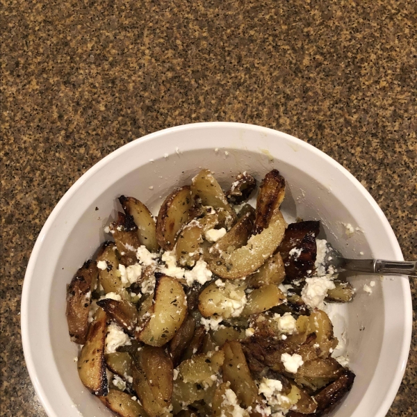 Herbed Greek Roasted Potatoes with Feta Cheese