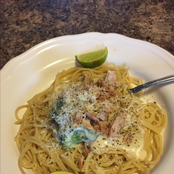 Tuna Alfredo with Penne Pasta