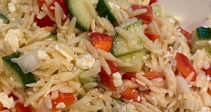 Orzo with Feta, Cucumber and Tomato