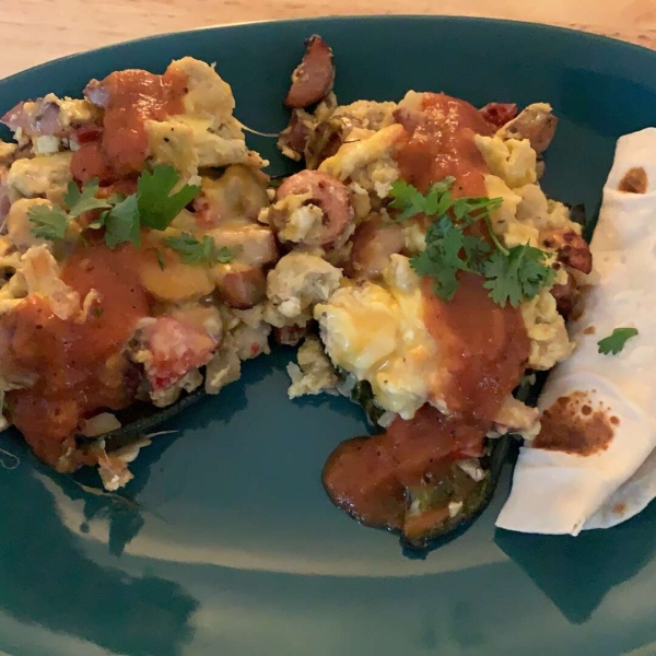 Breakfast Stuffed Poblano Peppers