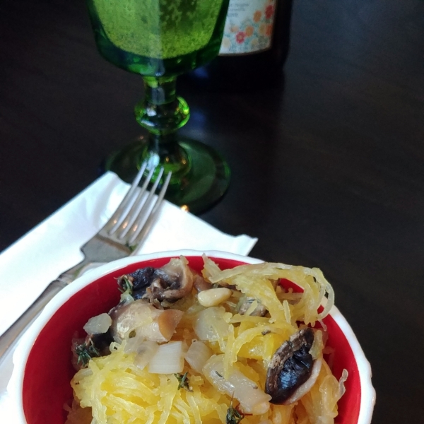 Instant Pot® Spaghetti Squash with Sauteed Mushrooms