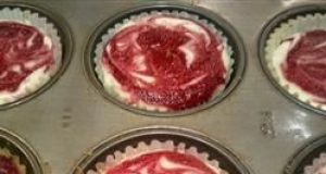 Mini Raspberry Swirl Cheesecakes