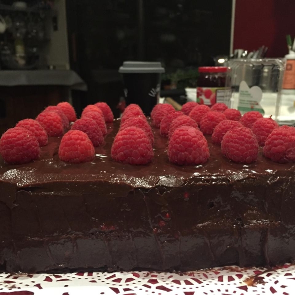 Deep Chocolate Raspberry Cake