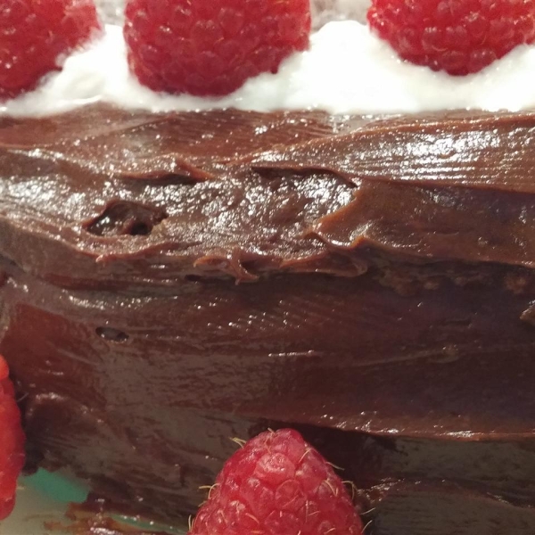 Deep Chocolate Raspberry Cake