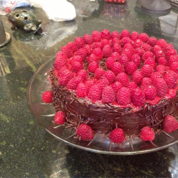 Deep Chocolate Raspberry Cake