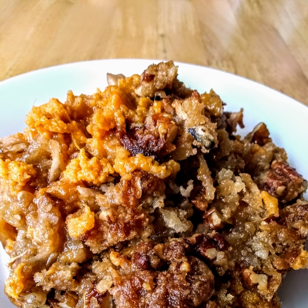 Sweet Potato Streusel Casserole with Coconut