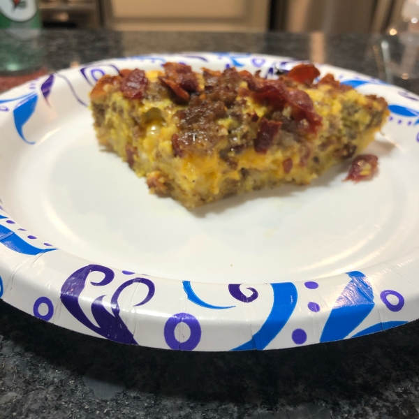 Cheesy Bacon Sausage Egg Hash Brown Skillet Recipe Easy Cook Find