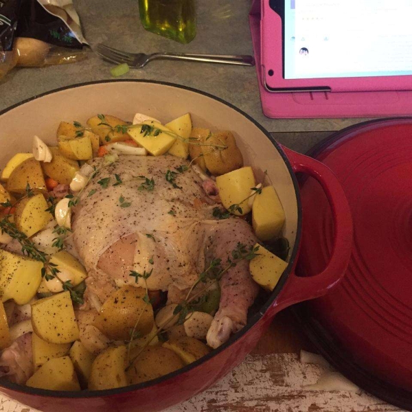 Slow Drunk Roasted Chicken