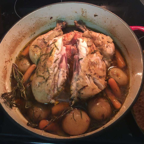 Slow Drunk Roasted Chicken