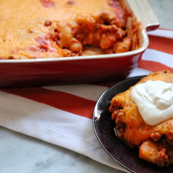 Baked Gnocchi with Ground Turkey and Marinara Sauce