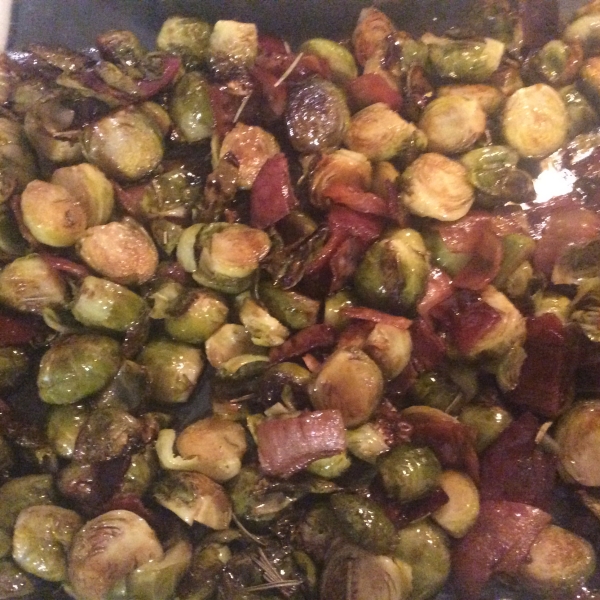 Pancetta Brussels Sprouts with Caramelized Pecans