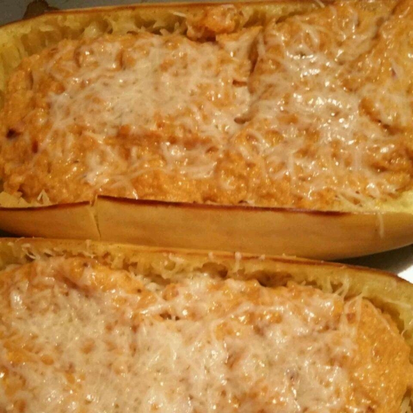 Spaghetti Squash with Creamy Pumpkin Sauce