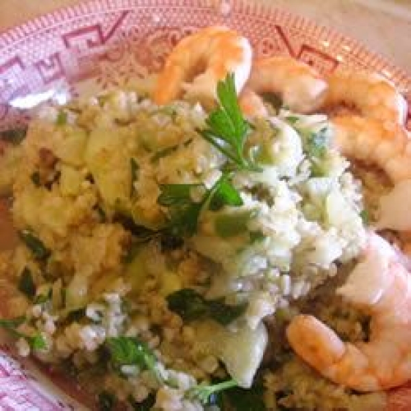 Coriander Tabbouleh Salad with Shrimp