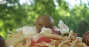 Fettuccini with Salsa Cruda and Feta