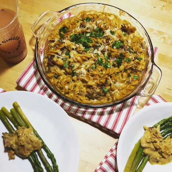 Creamy Pumpkin Pasta Bake