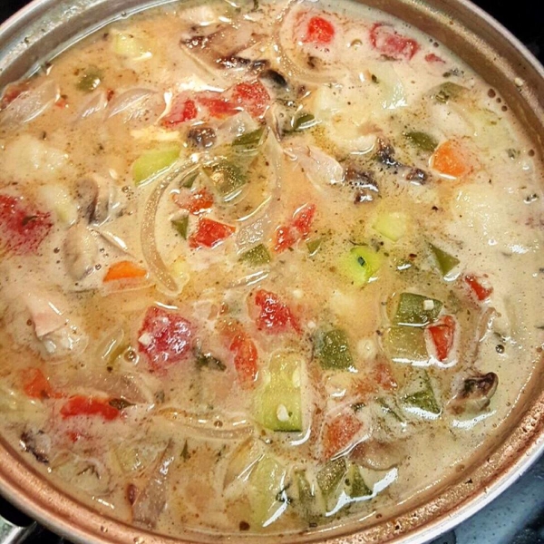 Peanut Butter Vegetable Chicken Soup