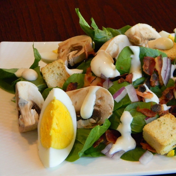 Spinach, Bacon, and Mushroom Salad