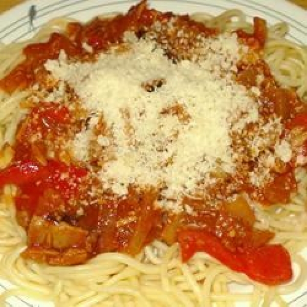 Delicious Angel Hair in Tomato, Tuna and Olive Sauce