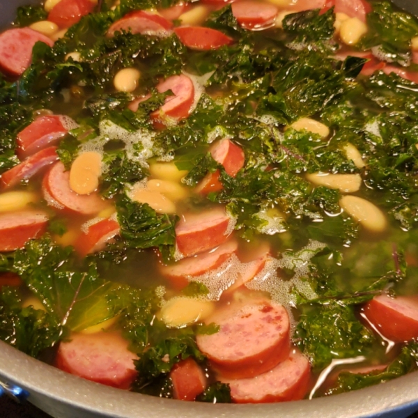 Big Ray's White Bean, Kale, and Kielbasa Soup