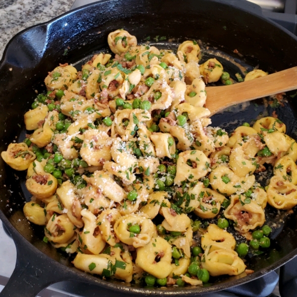 Tortellini with Peas and Pancetta