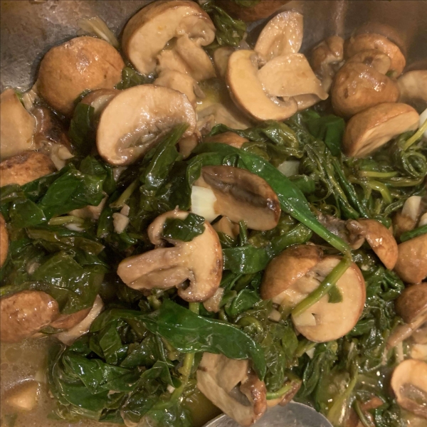 Balsamic-Garlic Spinach and Mushrooms