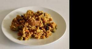 Brown Rice, Chicken, and Chorizo Paella