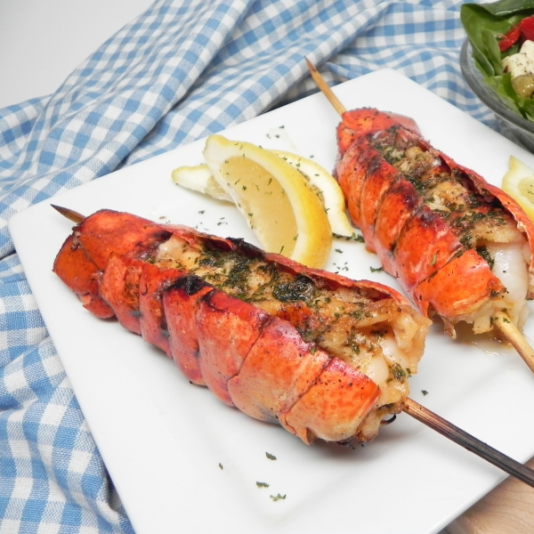 Grilled Lobster Tails with Seasoned Butter