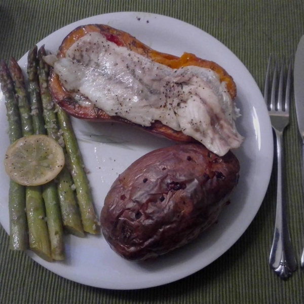 Butternut Squash and Trout Bake with Fresh Salsa