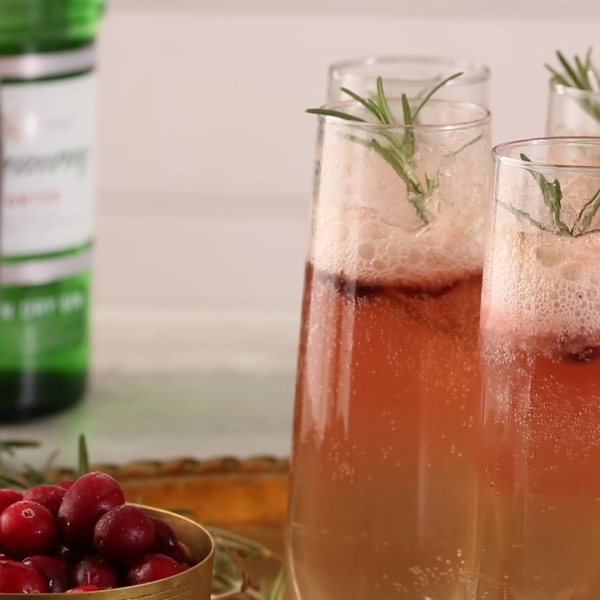 Cranberry-Rosemary Prosecco Float