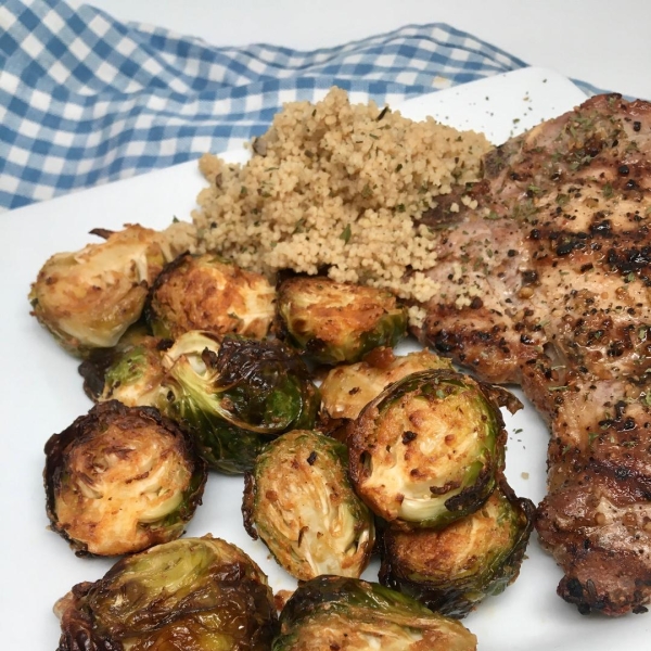 Air Fryer Mustard-Crusted Brussels Sprouts