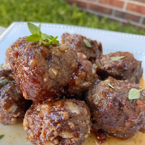 Maple Mustard-Glazed Meatballs