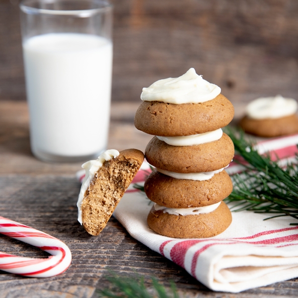 Gingerbread Cookies with Cream Cheese Frosting
