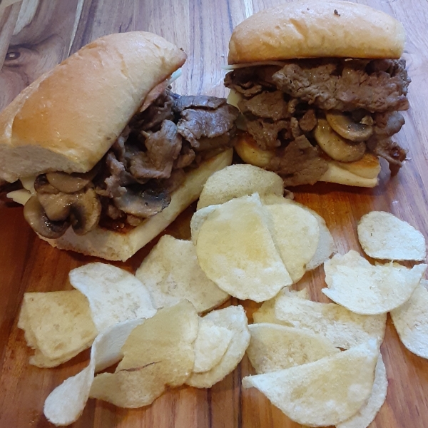 Corey's Steak, Cheese, and Mushroom Subs