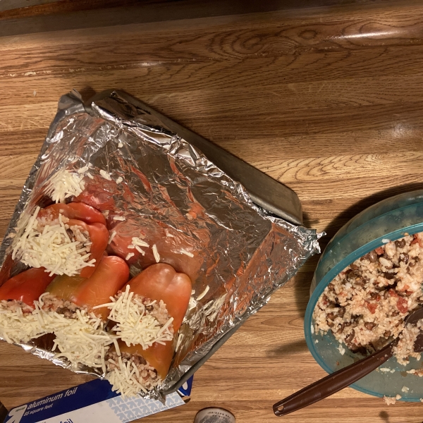 Vegetarian Mexican Inspired Stuffed Peppers