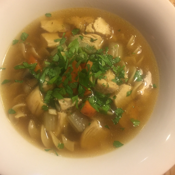 Grilled Chicken Noodle Soup