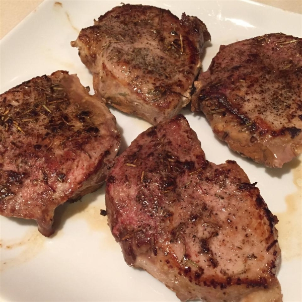 Rosemary and Garlic Simmered Pork Chops