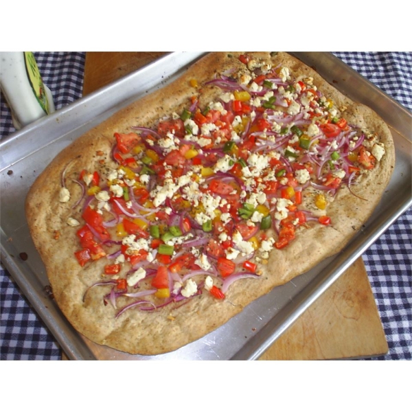 Pizza with Pepper, Onion and Feta