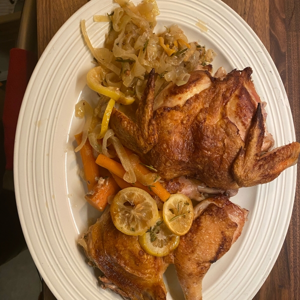 Braise-Roasted Chicken with Lemon and Carrots