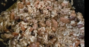 Ground Beef and Sausage in Red Beans and Rice