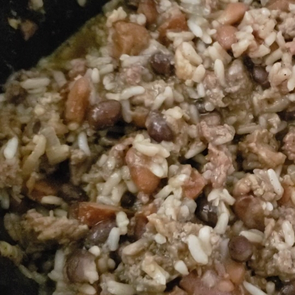 Ground Beef and Sausage in Red Beans and Rice