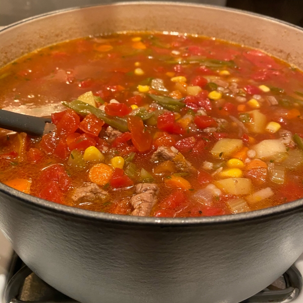 Dutch Oven Vegetable Beef Soup