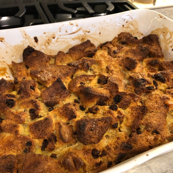 Panettone Bread Pudding with Spiced Orange Sauce