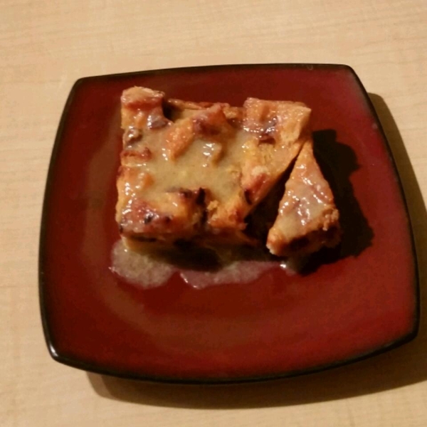 Panettone Bread Pudding with Spiced Orange Sauce