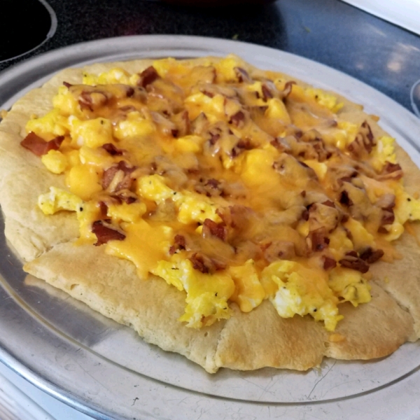 Breakfast Bacon and Sausage Pizza