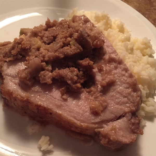 Apple Walnut Stuffed Pork Roast