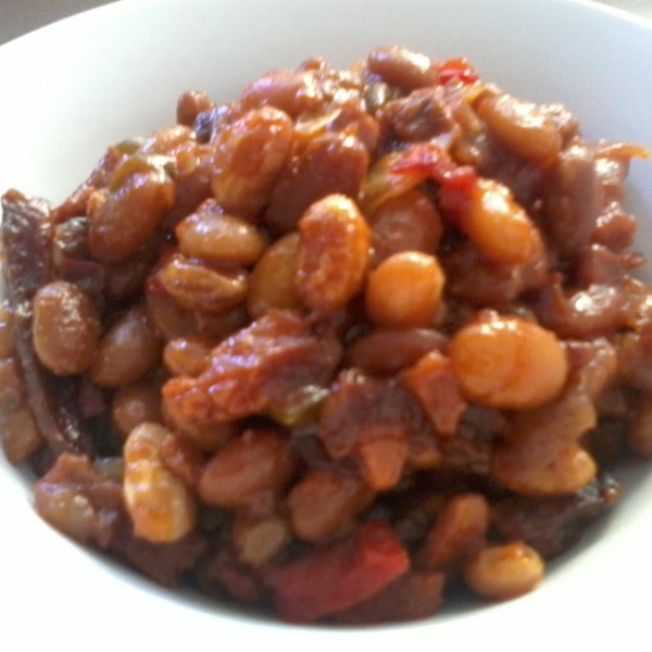 Slow Cooker Baked Beans Using Canned Beans