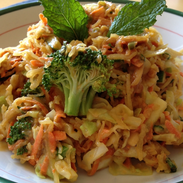 Vegan Spaghetti Squash Noodle Salad with Peanut Sauce