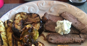 Kickin' London Broil with Bleu Cheese Butter